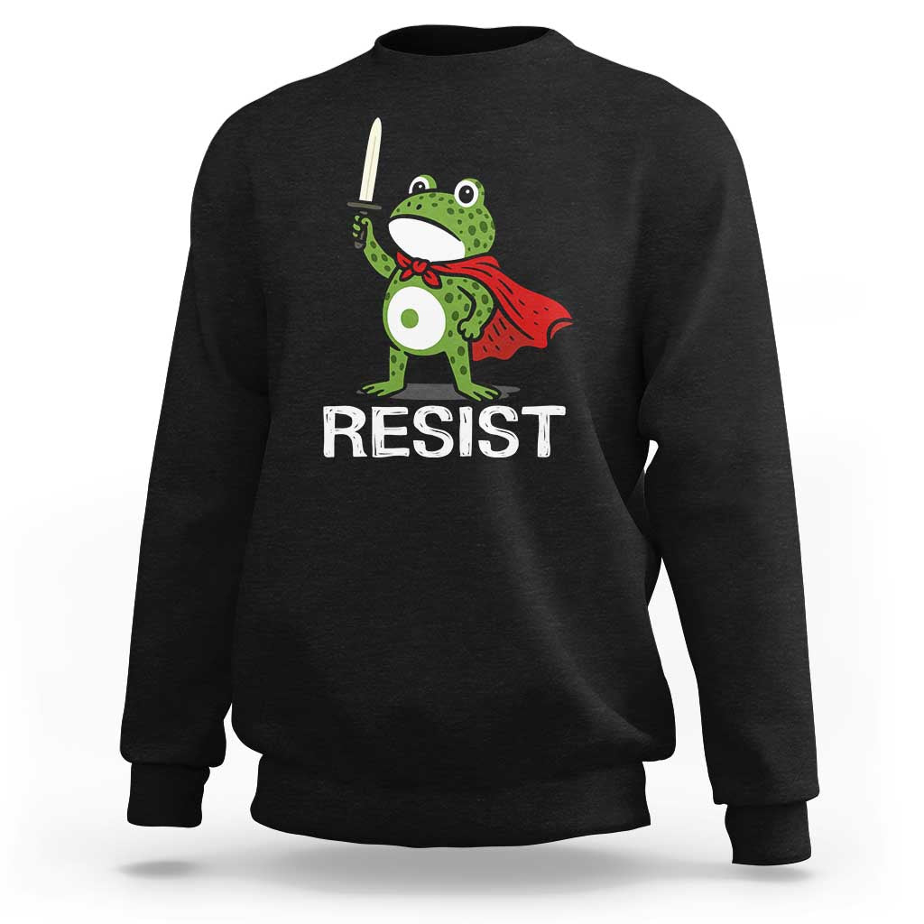 Resist Frog With Sword Sweatshirt No Kings Portland Protest - Wonder Print Shop