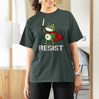 Resist Frog With Sword T Shirt For Women No Kings Portland Protest - Wonder Print Shop