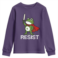Resist Frog With Sword Youth Sweatshirt No Kings Portland Protest - Wonder Print Shop