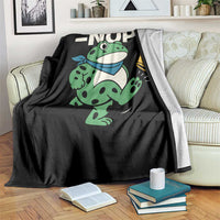 No Kings in America Portland Frog Throw Blanket Funny Political Meme - Wonder Print Shop