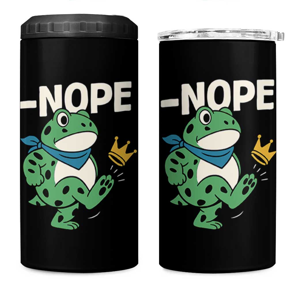 No Kings in America Portland Frog 4 in 1 Can Cooler Tumbler Funny Political Meme - Wonder Print Shop