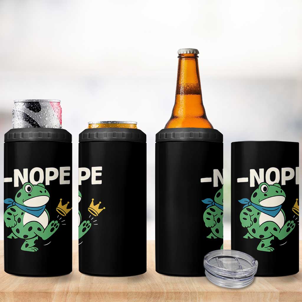 No Kings in America Portland Frog 4 in 1 Can Cooler Tumbler Funny Political Meme - Wonder Print Shop