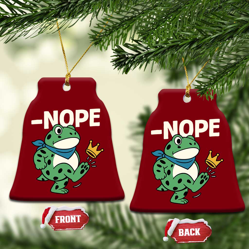 No Kings in America Portland Frog Ceramic Ornament Funny Political Meme - Wonder Print Shop