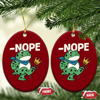 No Kings in America Portland Frog Ceramic Ornament Funny Political Meme - Wonder Print Shop