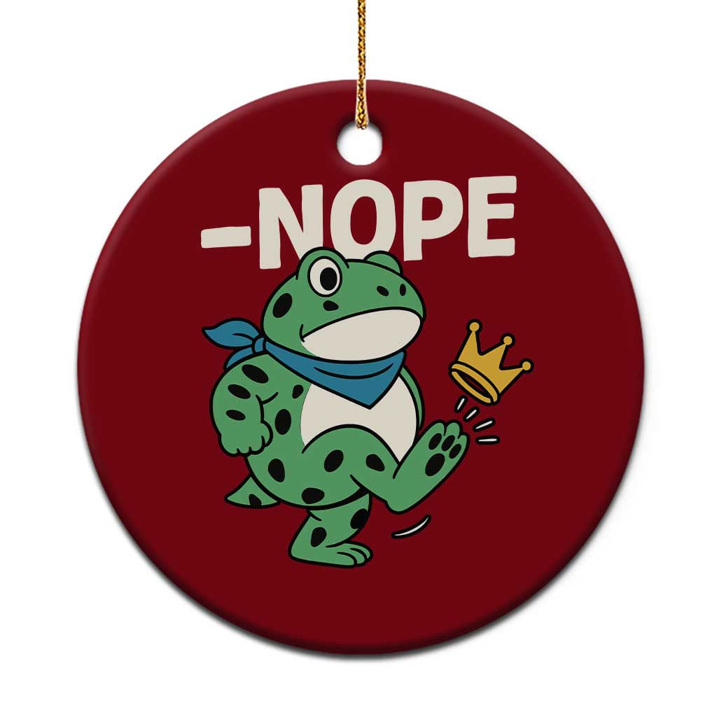 No Kings in America Portland Frog Ceramic Ornament Funny Political Meme - Wonder Print Shop