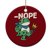 No Kings in America Portland Frog Ceramic Ornament Funny Political Meme - Wonder Print Shop