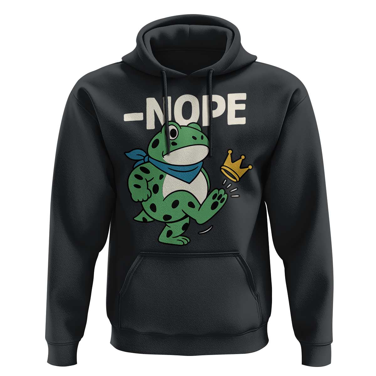 No Kings in America Portland Frog Hoodie Funny Political Meme - Wonder Print Shop