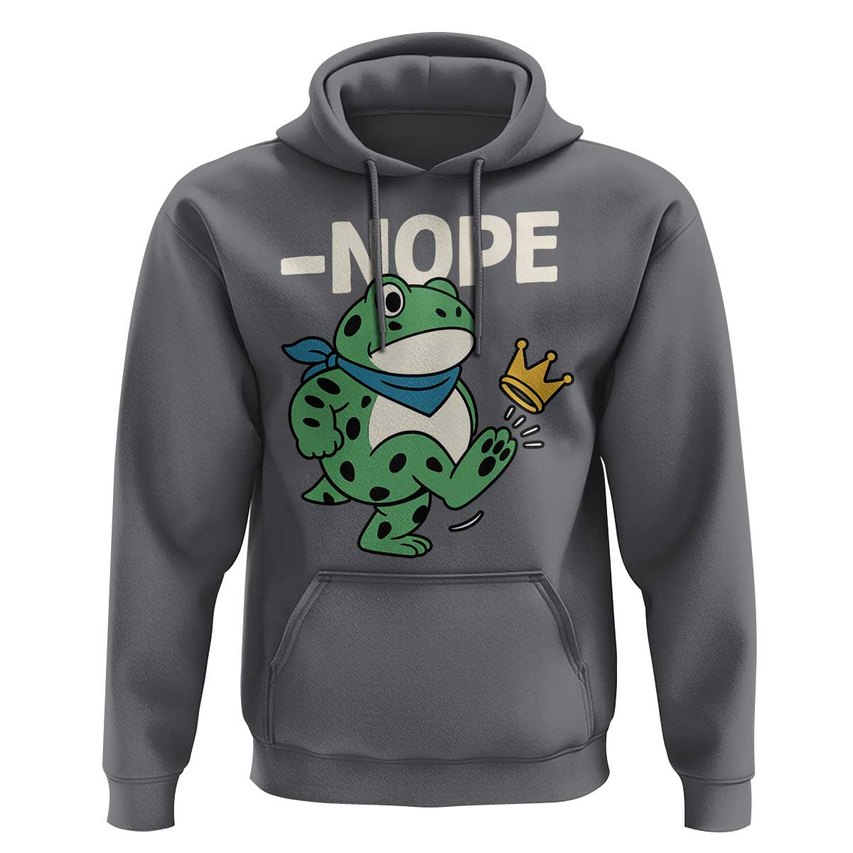 No Kings in America Portland Frog Hoodie Funny Political Meme - Wonder Print Shop