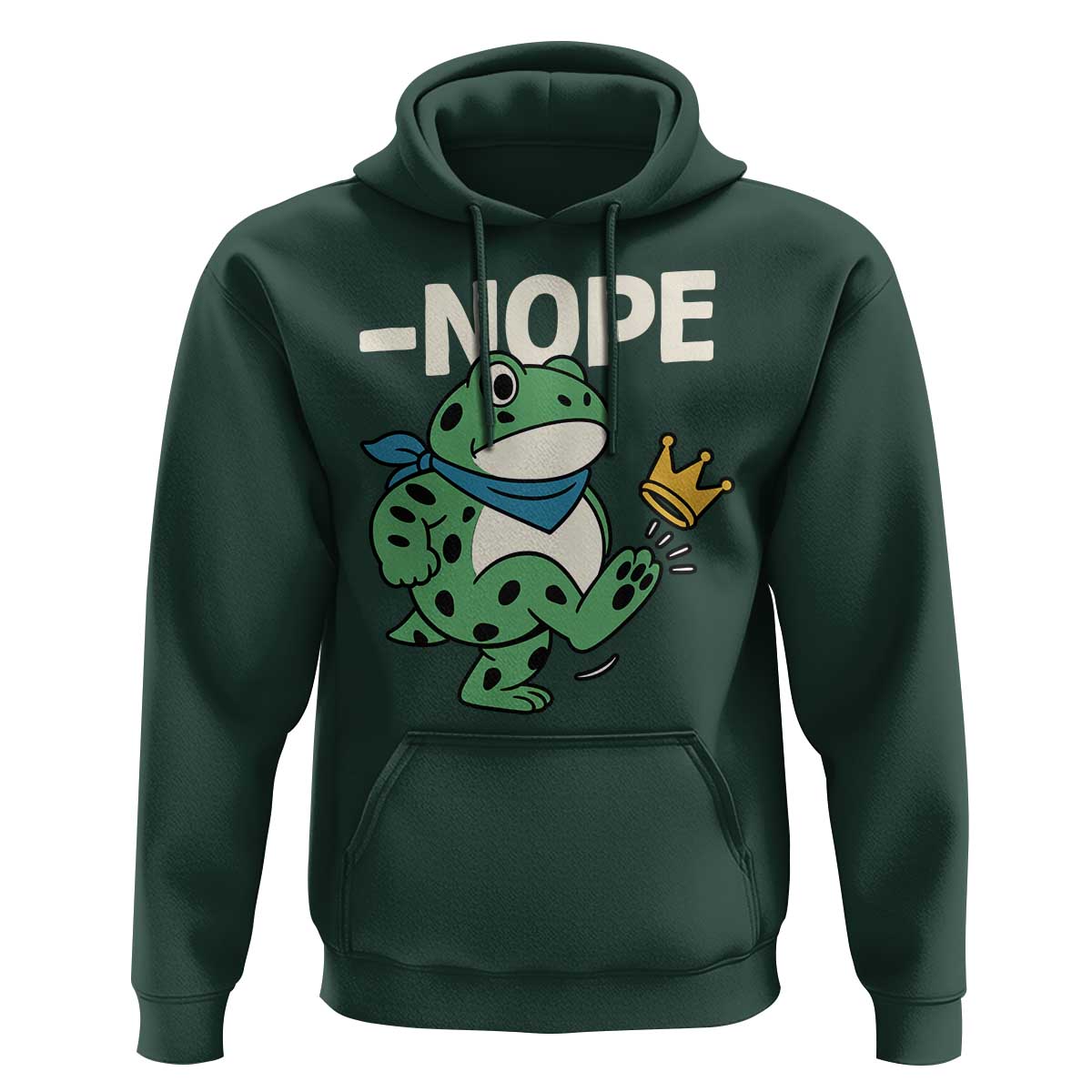 No Kings in America Portland Frog Hoodie Funny Political Meme - Wonder Print Shop
