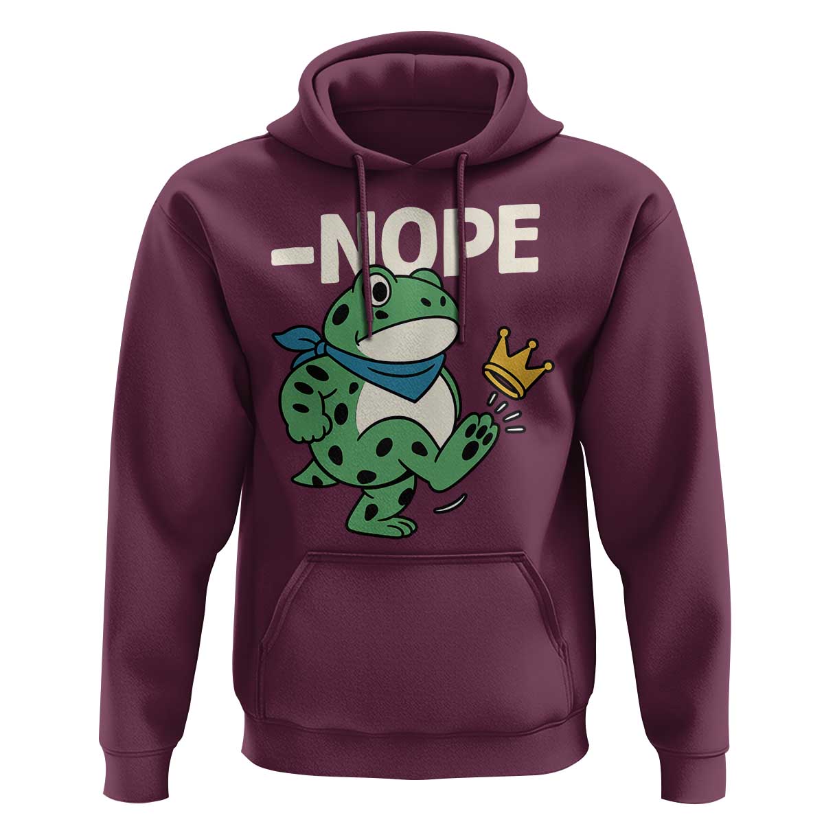 No Kings in America Portland Frog Hoodie Funny Political Meme - Wonder Print Shop