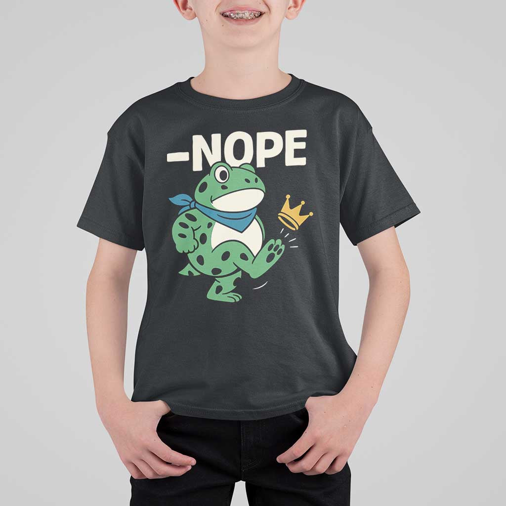 No Kings in America Portland Frog T Shirt For Kid Funny Political Meme - Wonder Print Shop