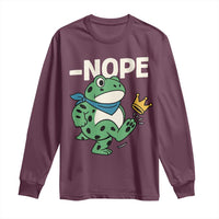 No Kings in America Portland Frog Long Sleeve Shirt Funny Political Meme - Wonder Print Shop