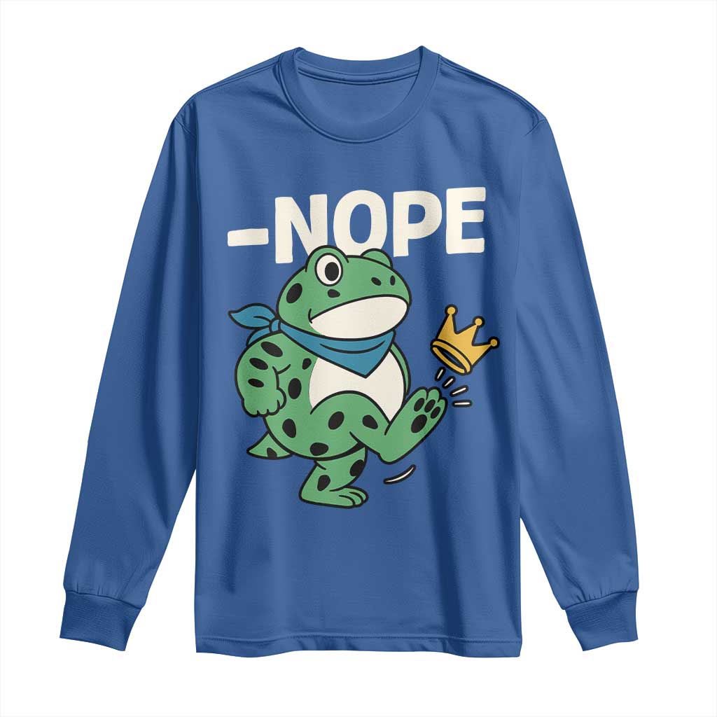 No Kings in America Portland Frog Long Sleeve Shirt Funny Political Meme - Wonder Print Shop