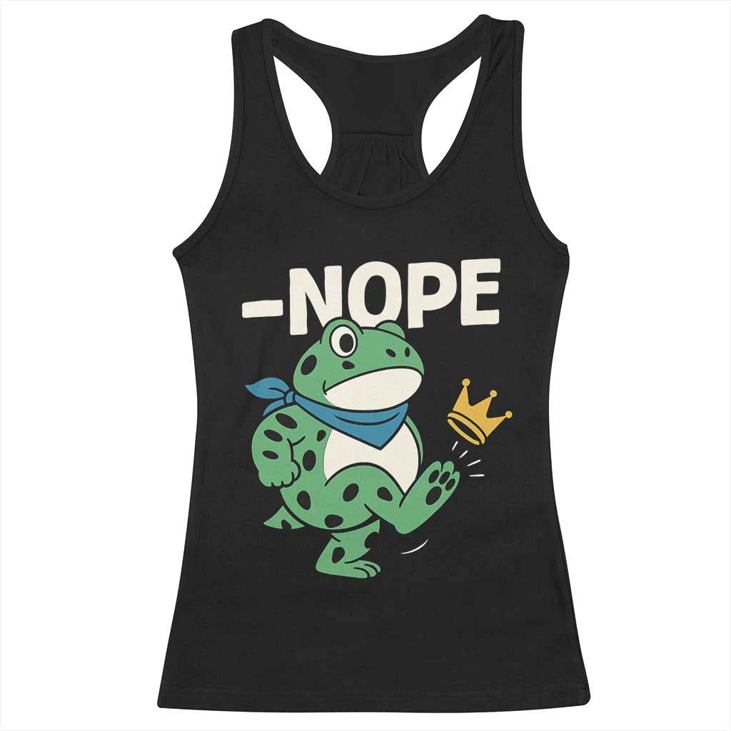 No Kings in America Portland Frog Racerback Tank Top Funny Political Meme - Wonder Print Shop