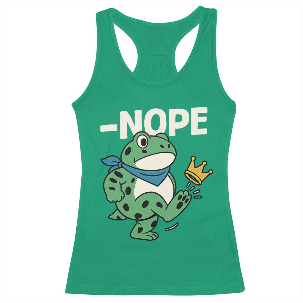 No Kings in America Portland Frog Racerback Tank Top Funny Political Meme - Wonder Print Shop