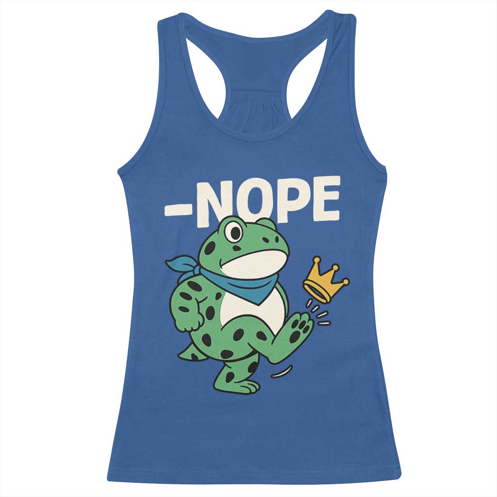 No Kings in America Portland Frog Racerback Tank Top Funny Political Meme - Wonder Print Shop