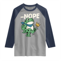 No Kings in America Portland Frog Raglan Shirt Funny Political Meme - Wonder Print Shop