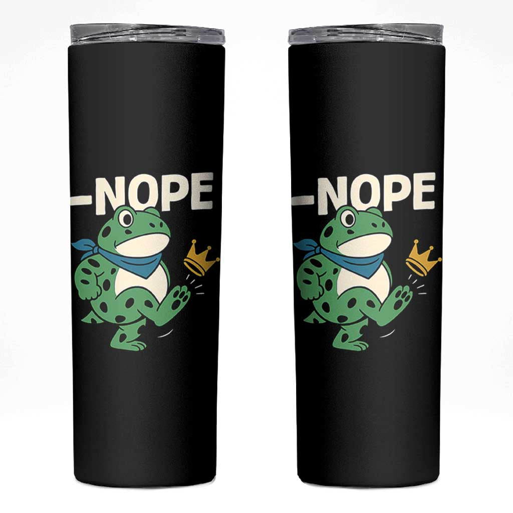 No Kings in America Portland Frog Skinny Tumbler Funny Political Meme - Wonder Print Shop