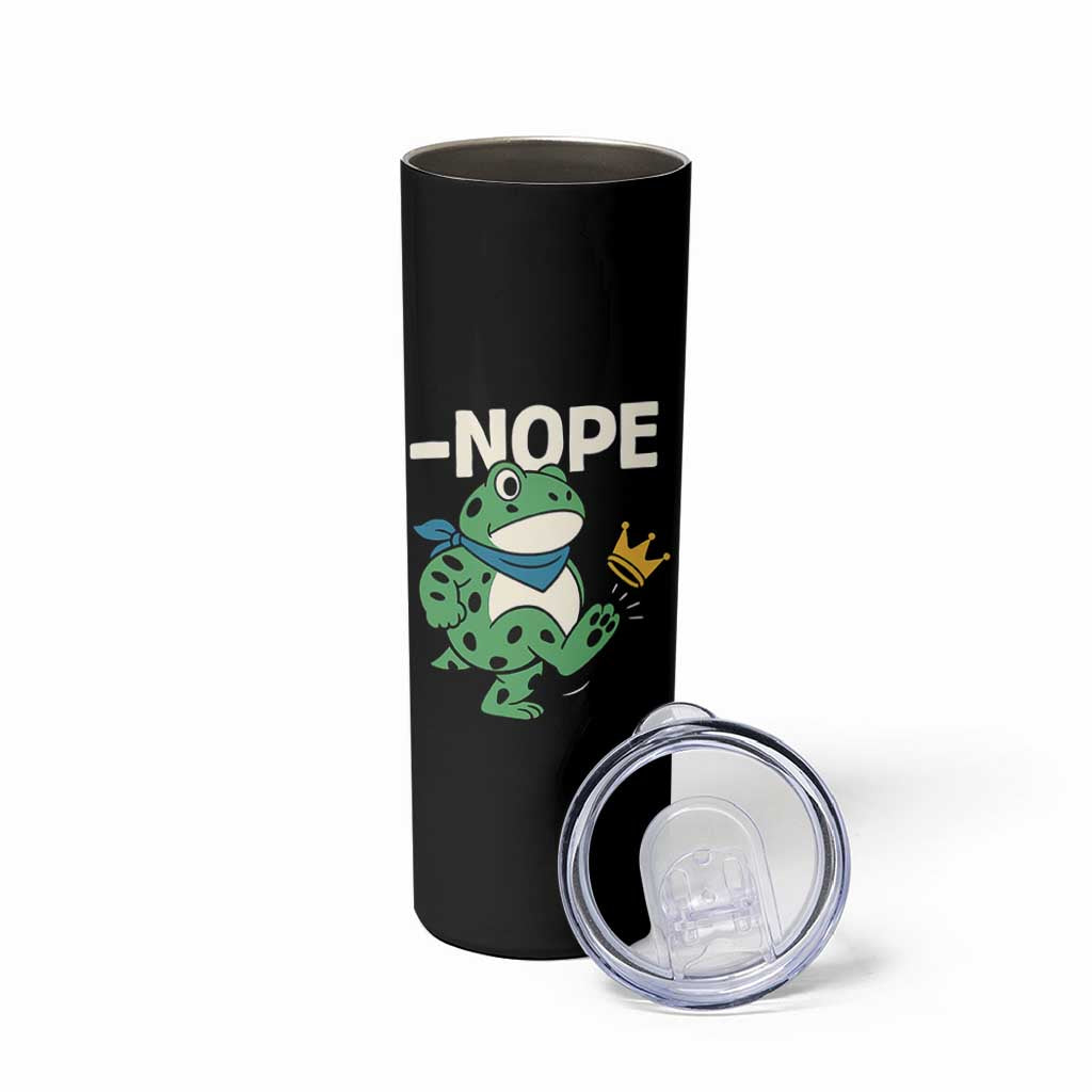 No Kings in America Portland Frog Skinny Tumbler Funny Political Meme - Wonder Print Shop
