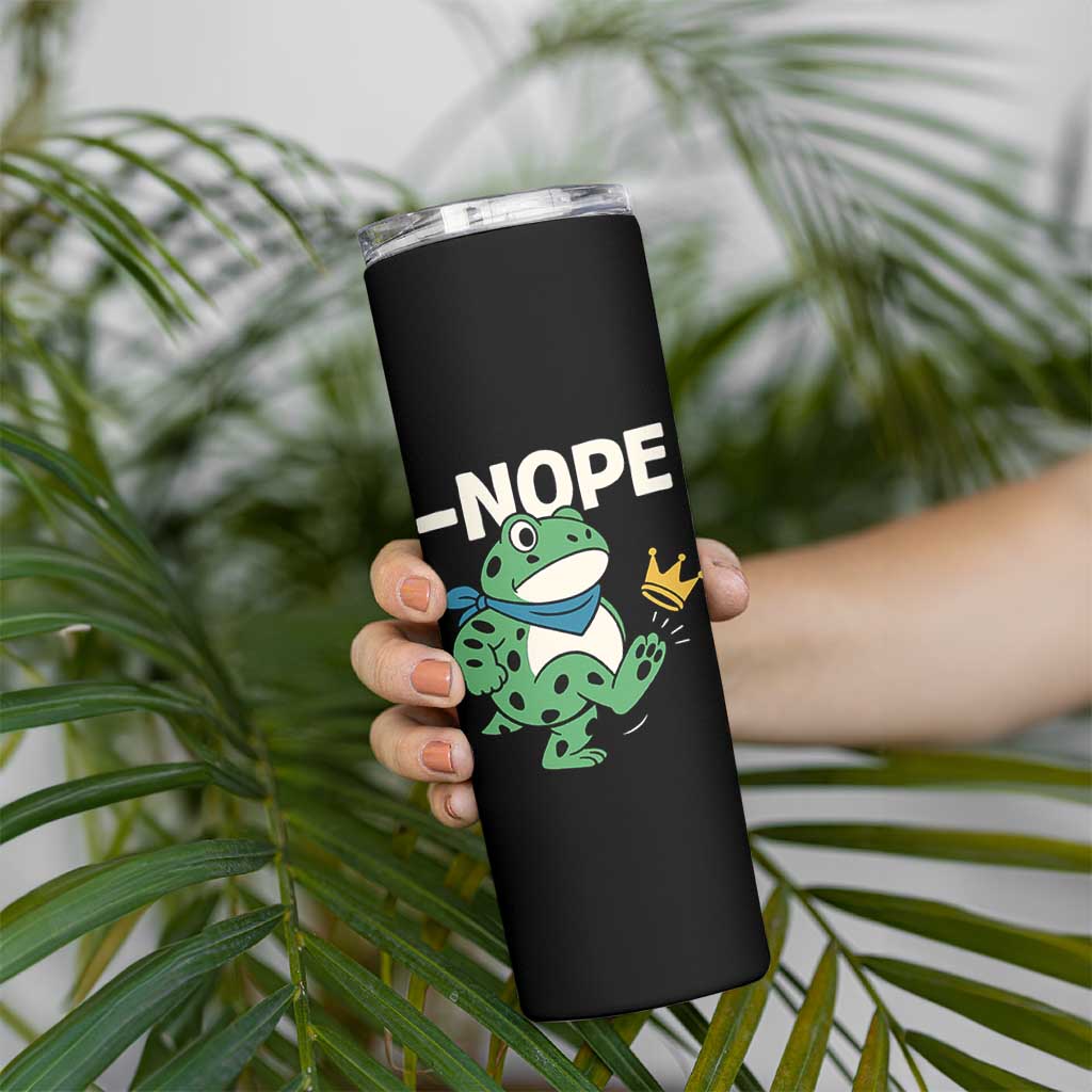 No Kings in America Portland Frog Skinny Tumbler Funny Political Meme - Wonder Print Shop