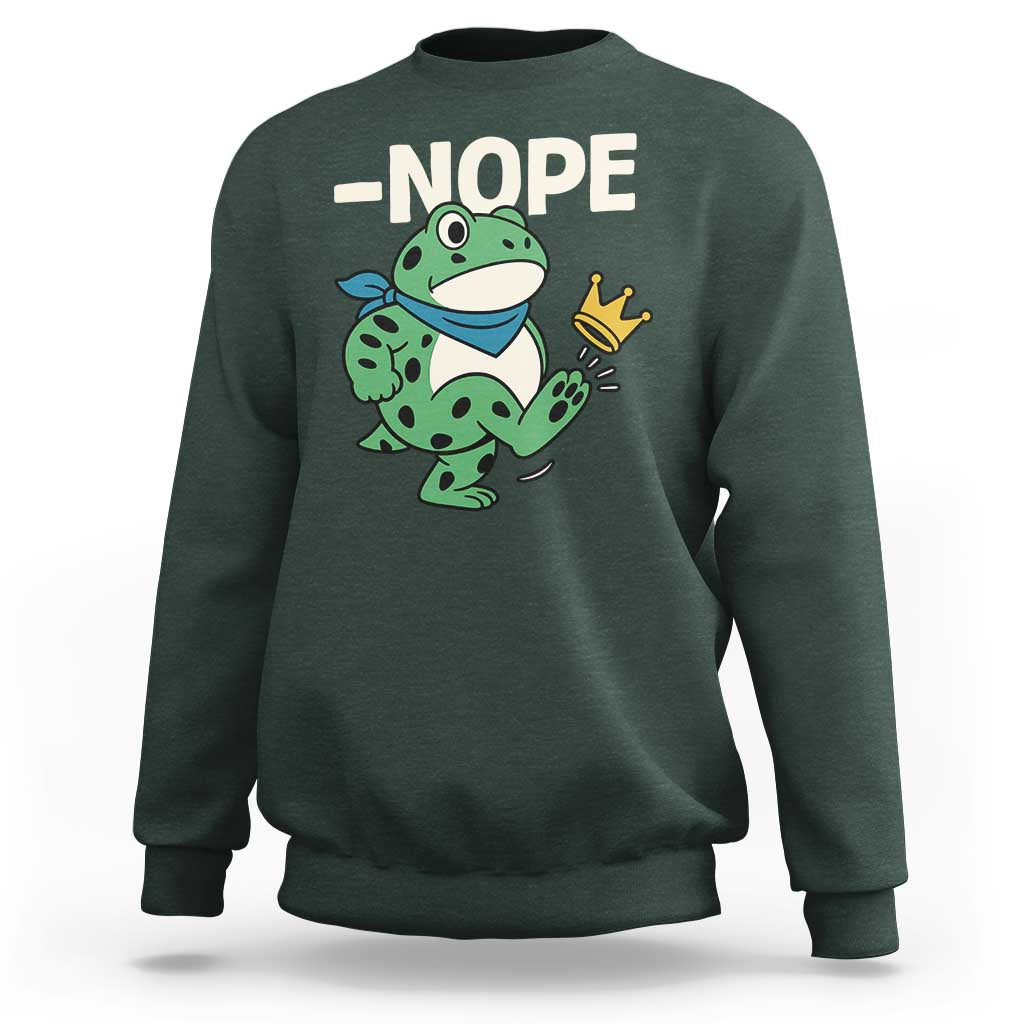 No Kings in America Portland Frog Sweatshirt Funny Political Meme - Wonder Print Shop