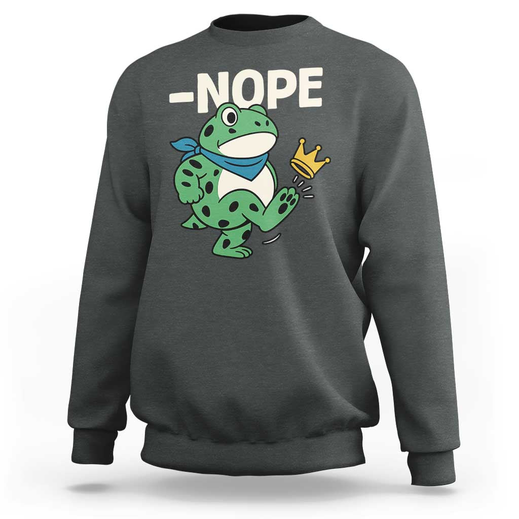 No Kings in America Portland Frog Sweatshirt Funny Political Meme - Wonder Print Shop