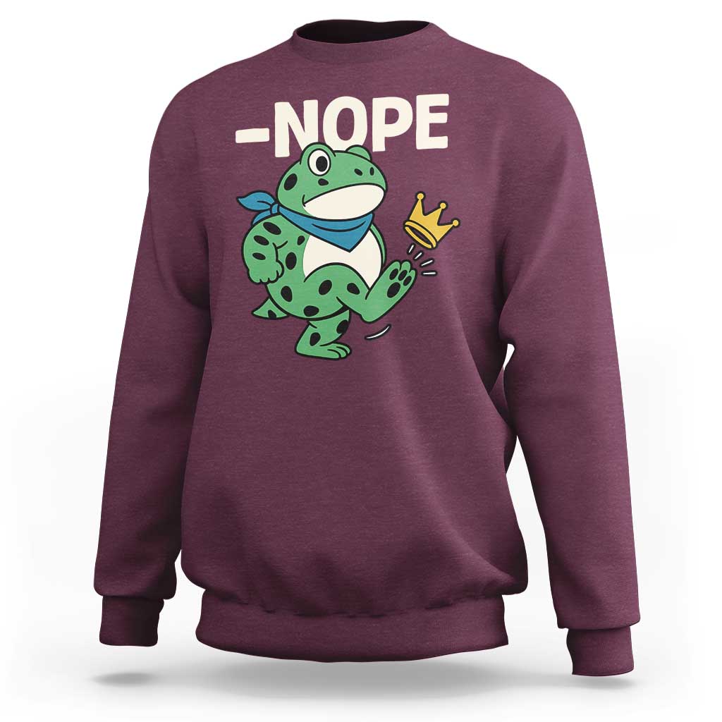 No Kings in America Portland Frog Sweatshirt Funny Political Meme - Wonder Print Shop