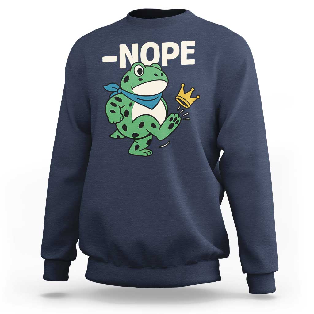 No Kings in America Portland Frog Sweatshirt Funny Political Meme - Wonder Print Shop