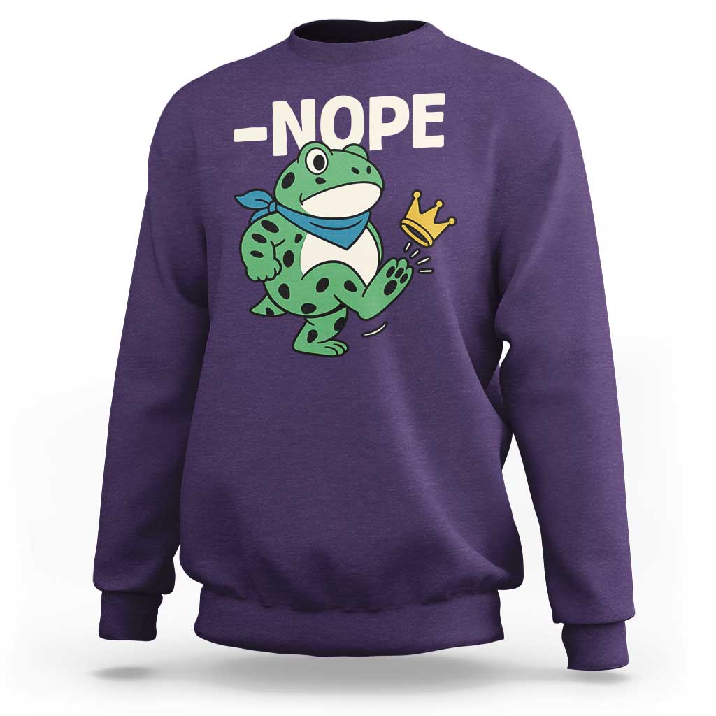 No Kings in America Portland Frog Sweatshirt Funny Political Meme - Wonder Print Shop