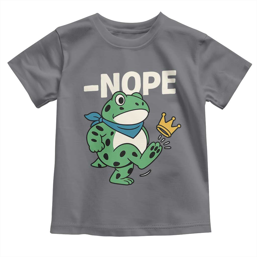 No Kings in America Portland Frog Toddler T Shirt Funny Political Meme - Wonder Print Shop