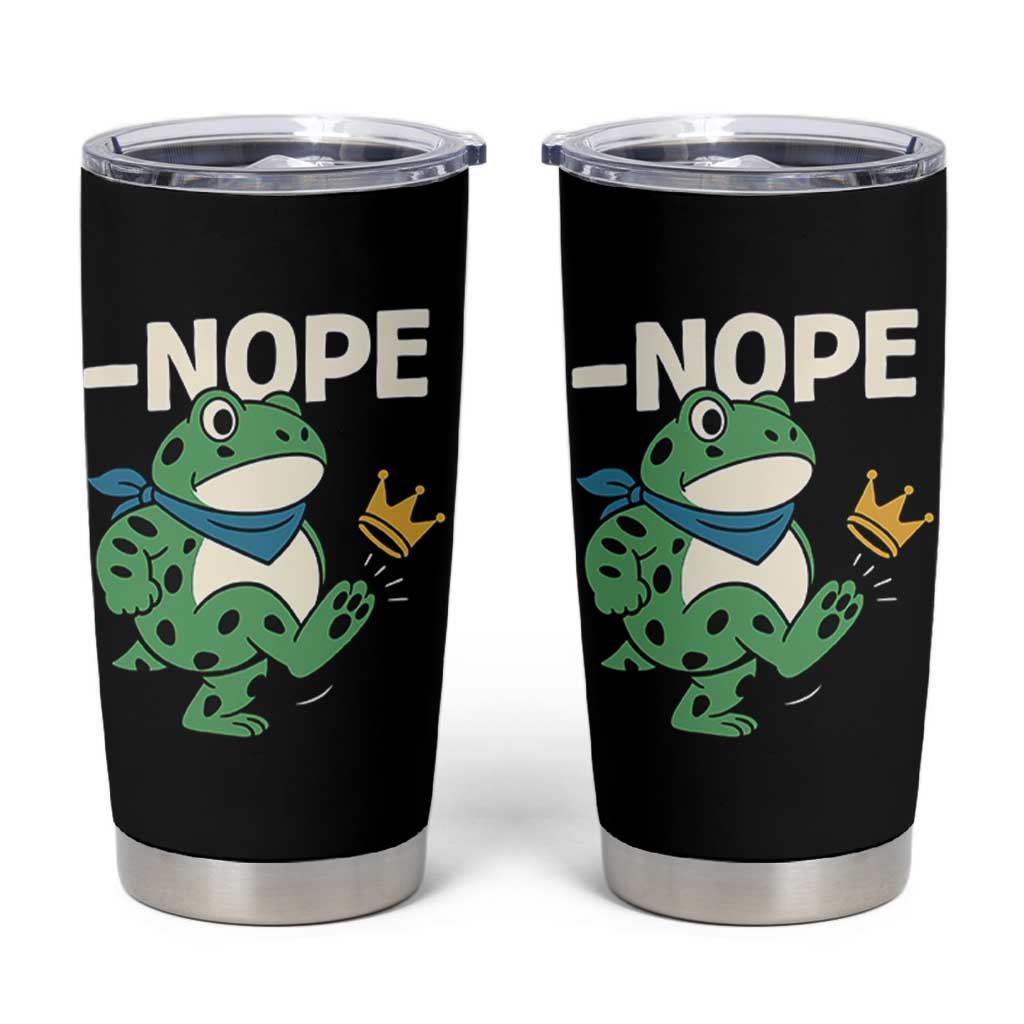 No Kings in America Portland Frog Tumbler Cup Funny Political Meme - Wonder Print Shop