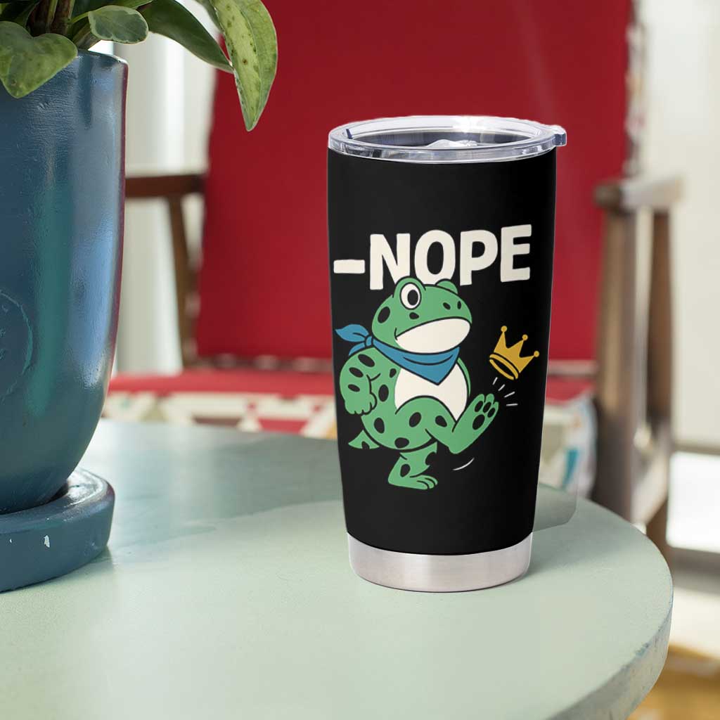No Kings in America Portland Frog Tumbler Cup Funny Political Meme - Wonder Print Shop