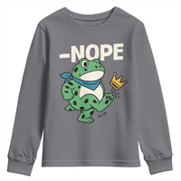 No Kings in America Portland Frog Youth Sweatshirt Funny Political Meme - Wonder Print Shop