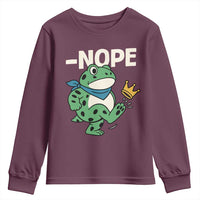 No Kings in America Portland Frog Youth Sweatshirt Funny Political Meme - Wonder Print Shop