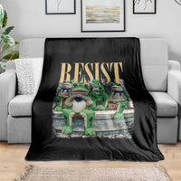 Portland Frog Resist Protest Throw Blanket 80s Frogs Deportation Resistance - Wonder Print Shop