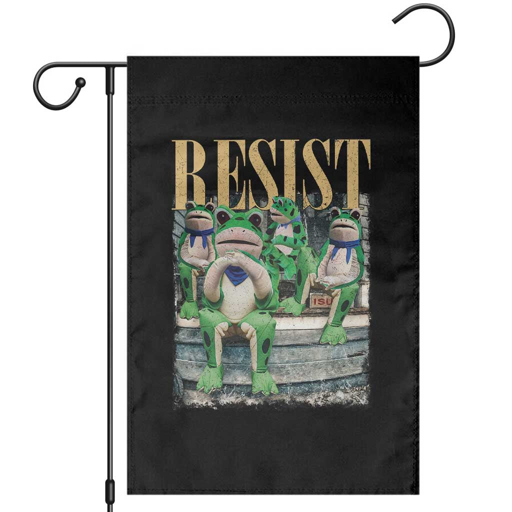 Portland Frog Resist Protest Garden Flag 80s Frogs Deportation Resistance - Wonder Print Shop