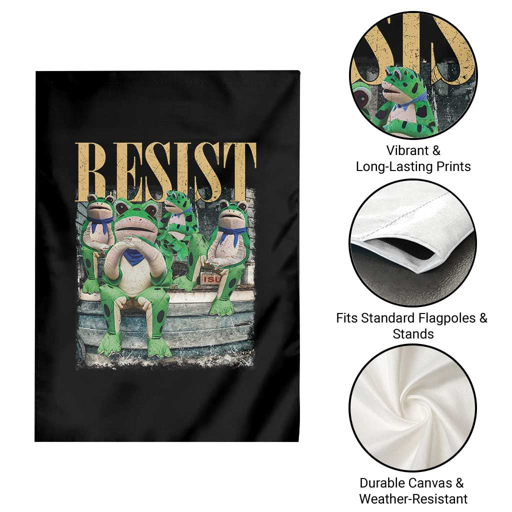 Portland Frog Resist Protest Garden Flag 80s Frogs Deportation Resistance - Wonder Print Shop