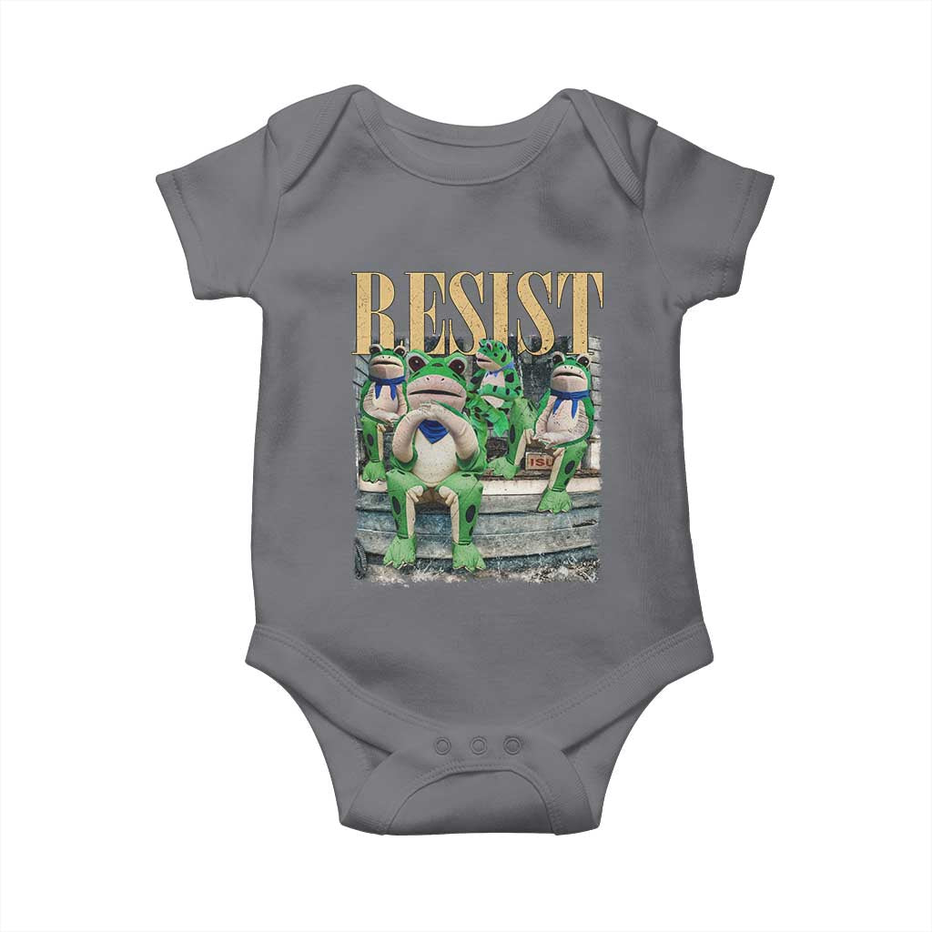 Portland Frog Resist Protest Baby Onesie 80s Frogs Deportation Resistance - Wonder Print Shop