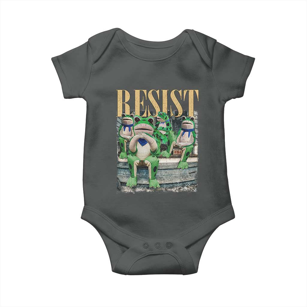 Portland Frog Resist Protest Baby Onesie 80s Frogs Deportation Resistance - Wonder Print Shop