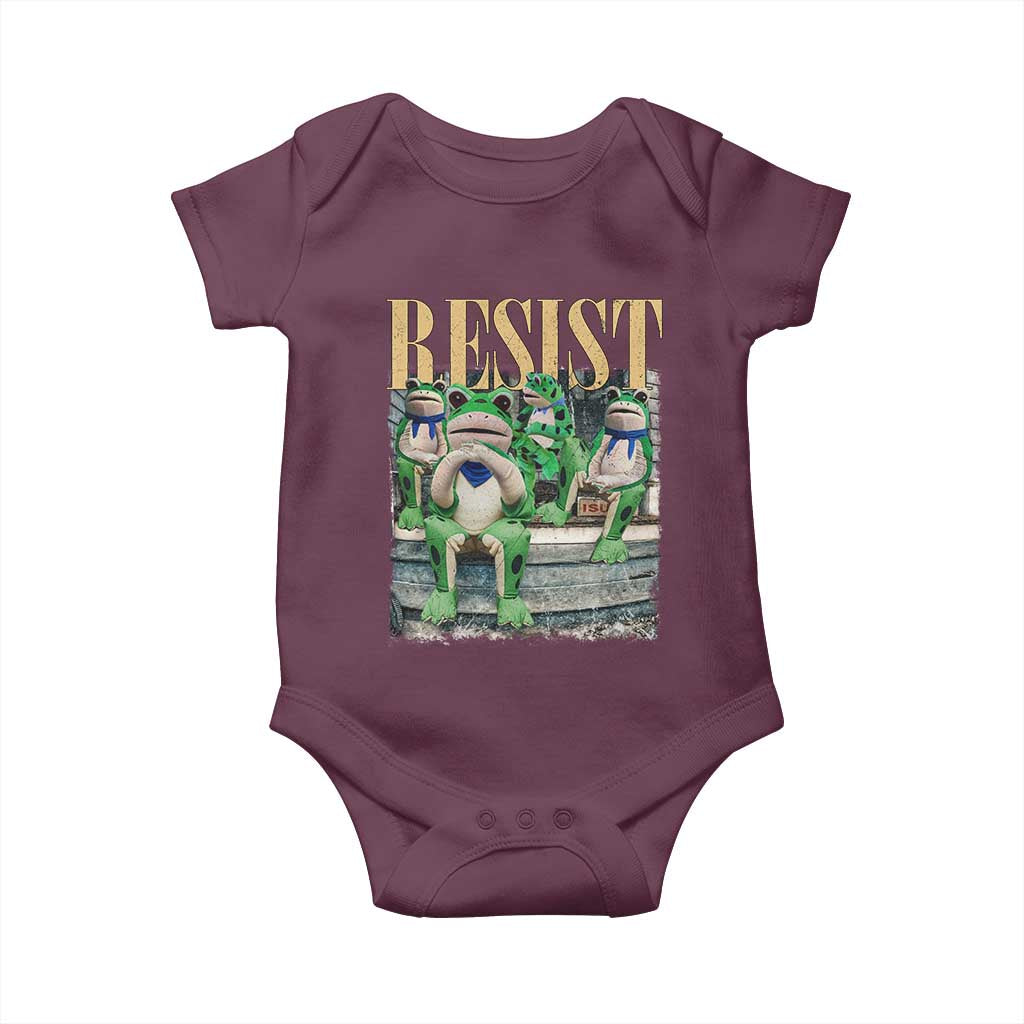 Portland Frog Resist Protest Baby Onesie 80s Frogs Deportation Resistance - Wonder Print Shop
