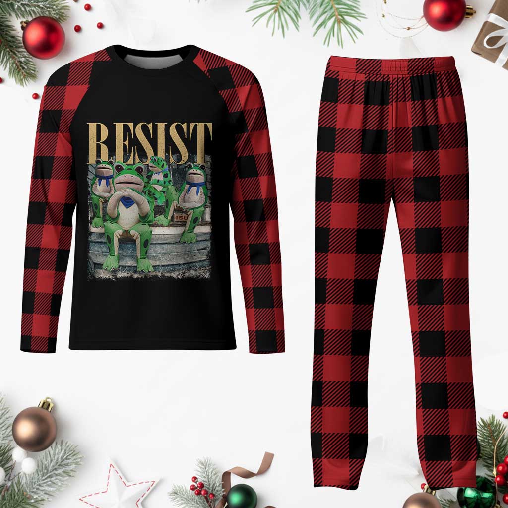 Portland Frog Resist Protest Plaid Pajama Set 80s Frogs Deportation Resistance - Wonder Print Shop