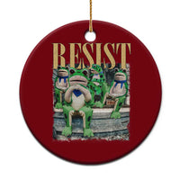 Portland Frog Resist Protest Ceramic Ornament 80s Frogs Deportation Resistance - Wonder Print Shop