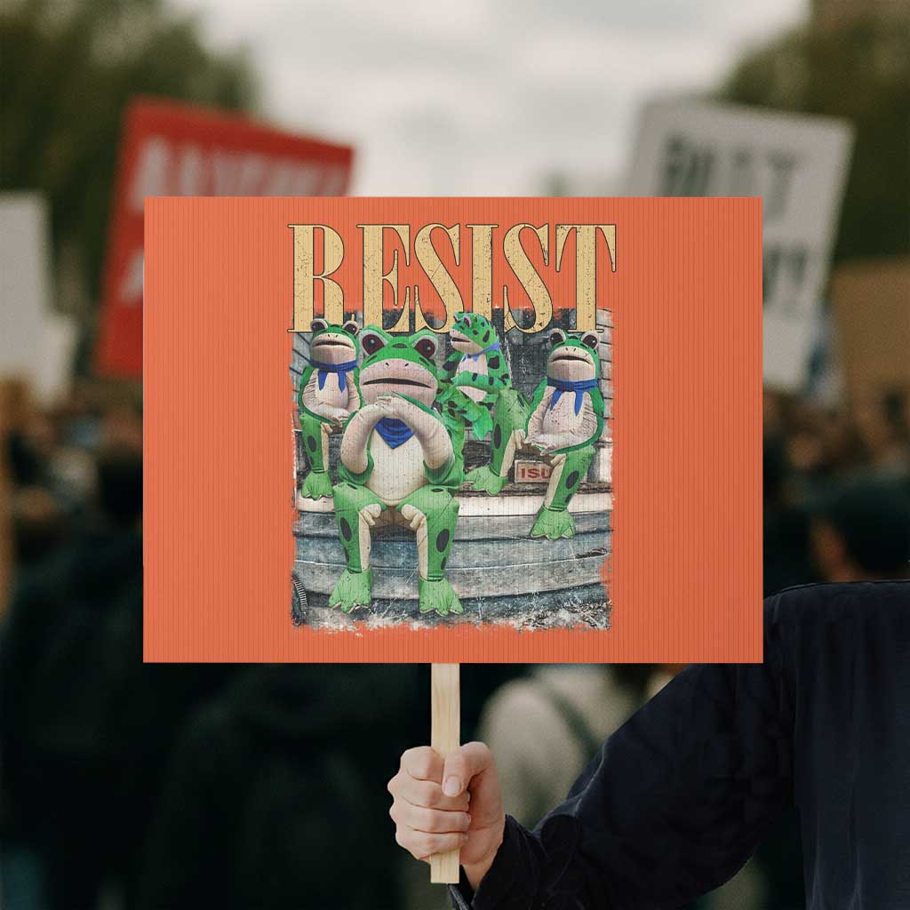 Portland Frog Resist Protest Protest Sign 80s Frogs Deportation Resistance - Wonder Print Shop