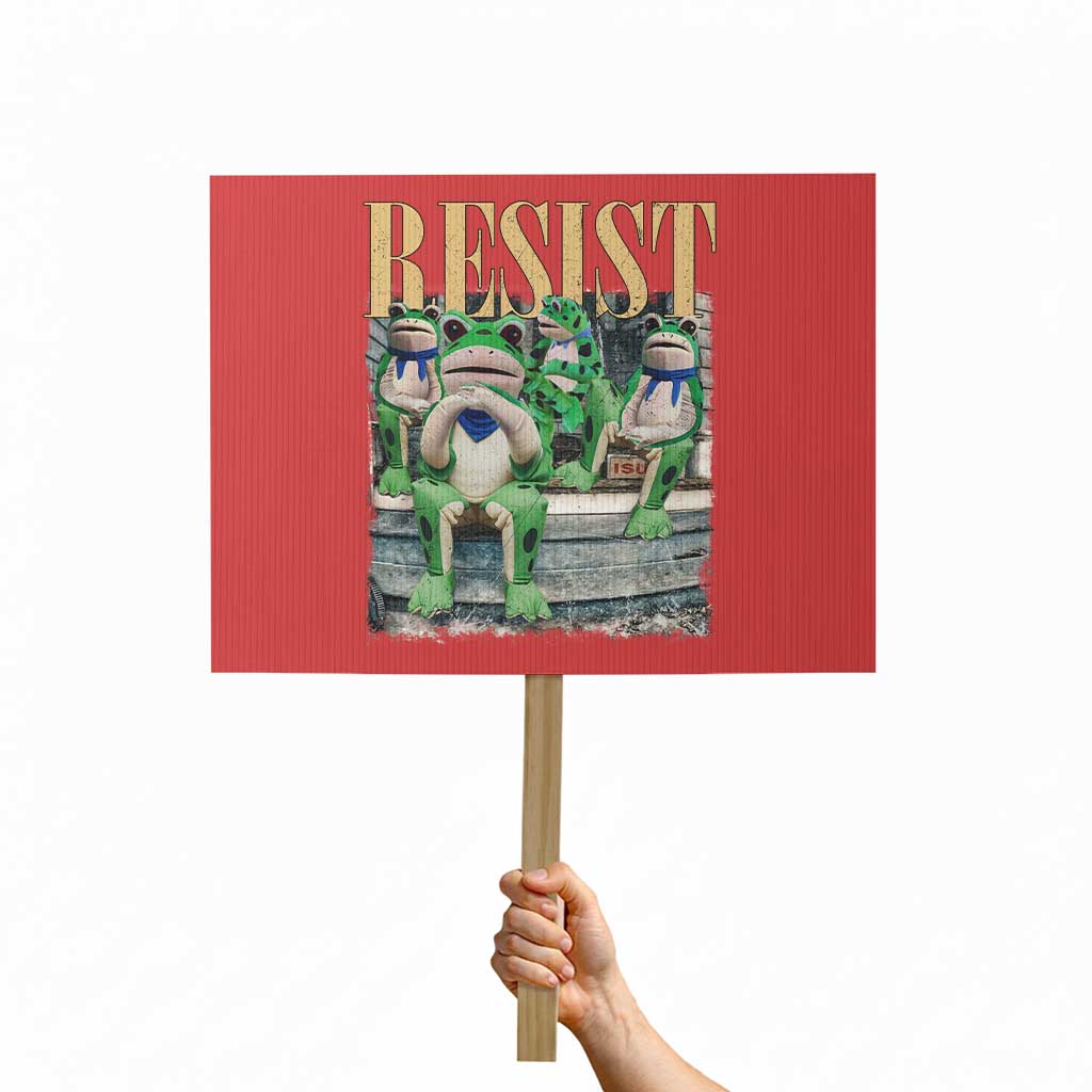 Portland Frog Resist Protest Protest Sign 80s Frogs Deportation Resistance - Wonder Print Shop