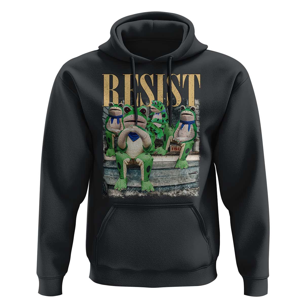 Portland Frog Resist Protest Hoodie 80s Frogs Deportation Resistance - Wonder Print Shop