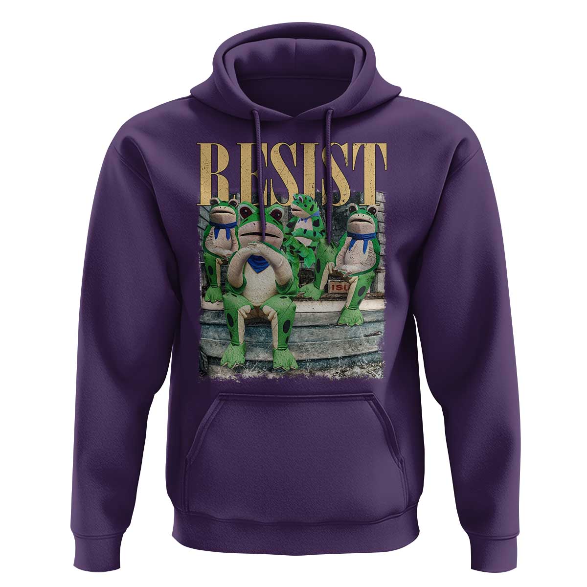 Portland Frog Resist Protest Hoodie 80s Frogs Deportation Resistance - Wonder Print Shop