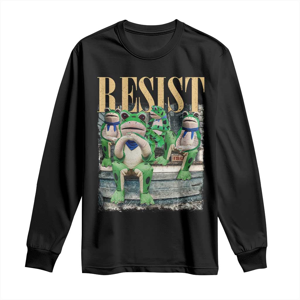 Portland Frog Resist Protest Long Sleeve Shirt 80s Frogs Deportation Resistance - Wonder Print Shop