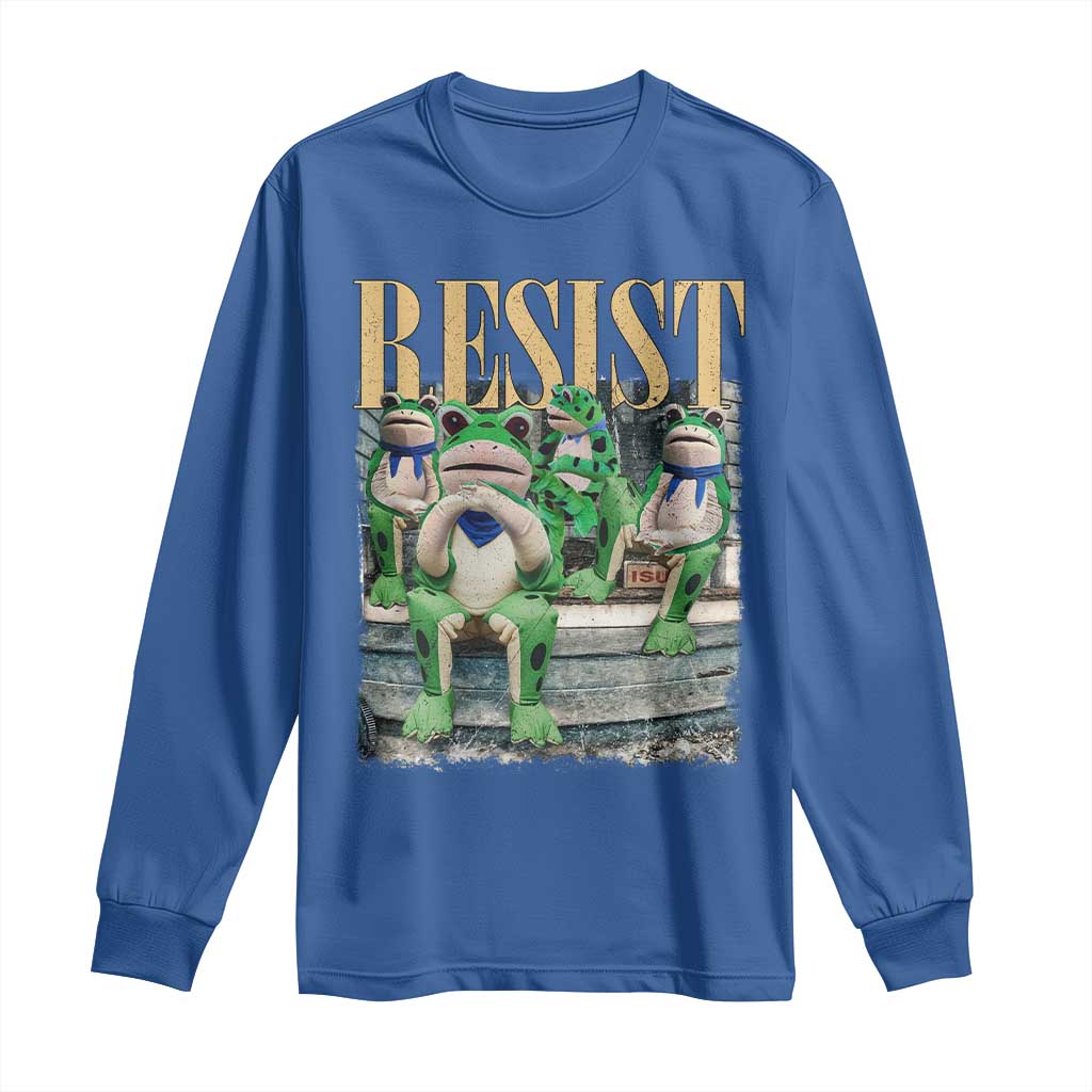 Portland Frog Resist Protest Long Sleeve Shirt 80s Frogs Deportation Resistance - Wonder Print Shop