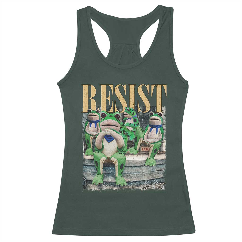 Portland Frog Resist Protest Racerback Tank Top 80s Frogs Deportation Resistance - Wonder Print Shop