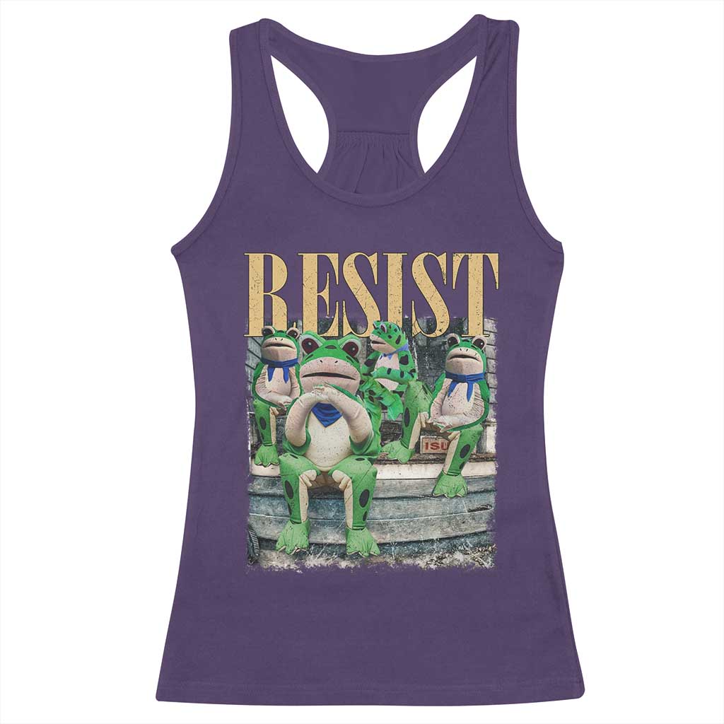 Portland Frog Resist Protest Racerback Tank Top 80s Frogs Deportation Resistance - Wonder Print Shop